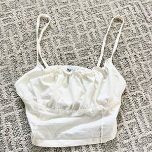 Princess Polly Organic Cotton Tilly Tank Top Size 2 Ruched Crop Top